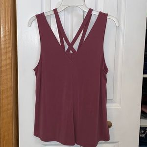 Suede mauve crisscross tank top size small